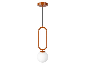Candeeiro suspenso em metal «Loop» - 15 x 15 cm - Castanho
