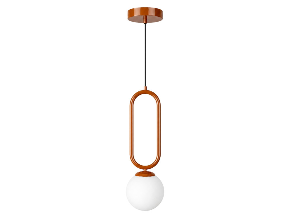 Candeeiro suspenso em metal «Loop» - 15 x 15 cm - Castanho
