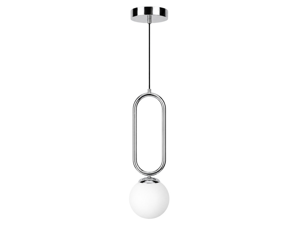 Candeeiro suspenso em metal «Loop» - 15 x 15 cm - Cromado