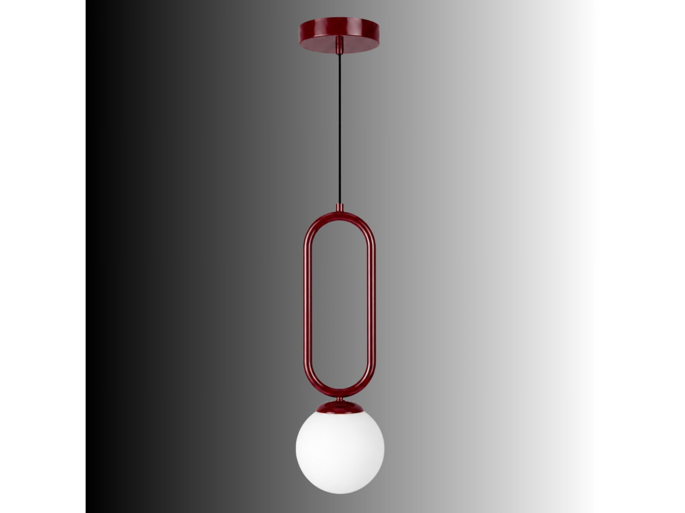 Candeeiro suspenso em metal «Loop» - 15 x 15 cm - Bordéus