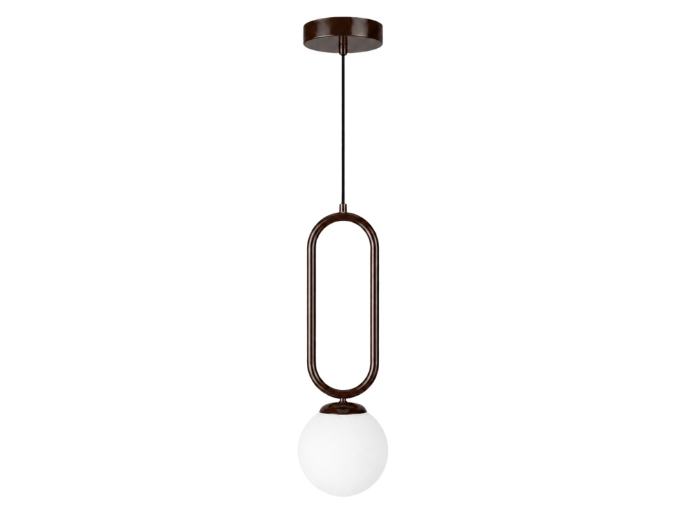 Candeeiro suspenso em metal «Loop» - 15 x 15 cm - Castanho escuro