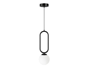 Candeeiro suspenso em metal «Loop» - 15 x 15 cm - Preto