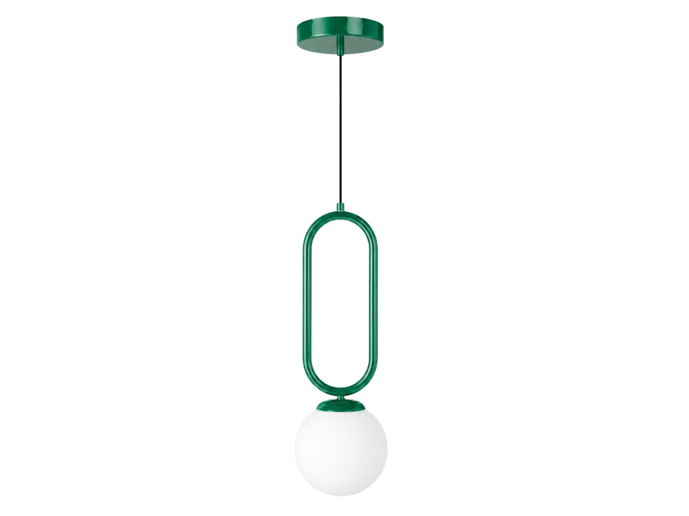 Candeeiro suspenso em metal «Loop» - 15 x 15 cm - Verde escuro