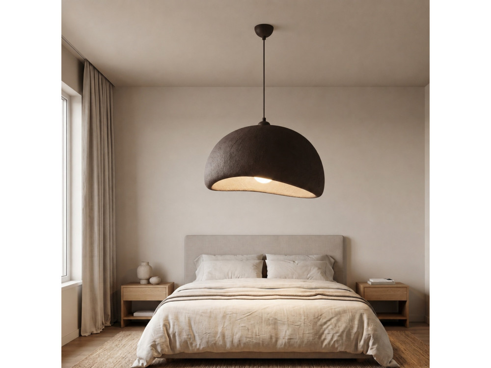 Candeeiro suspenso em metal «Beta» - 50 x 40 cm - Castanho