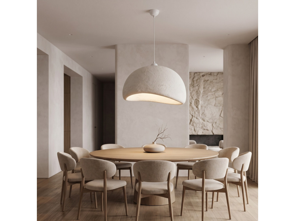 Candeeiro suspenso em metal «Beta» - 50 x 40 cm - Branco