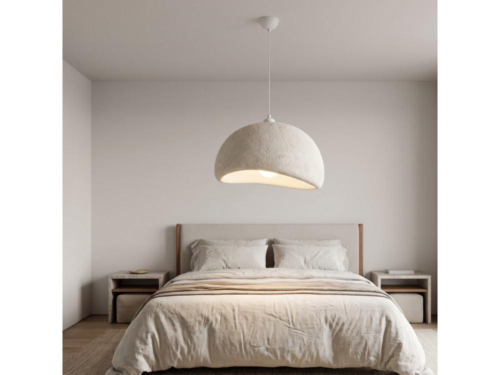 Candeeiro suspenso em metal «Beta» - 50 x 40 cm - Branco