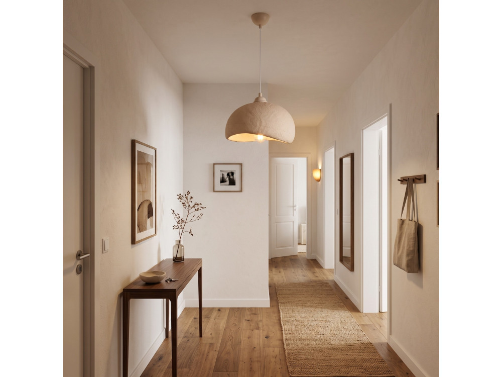Candeeiro suspenso em metal «Beta» - 30 x 24 cm - Bege