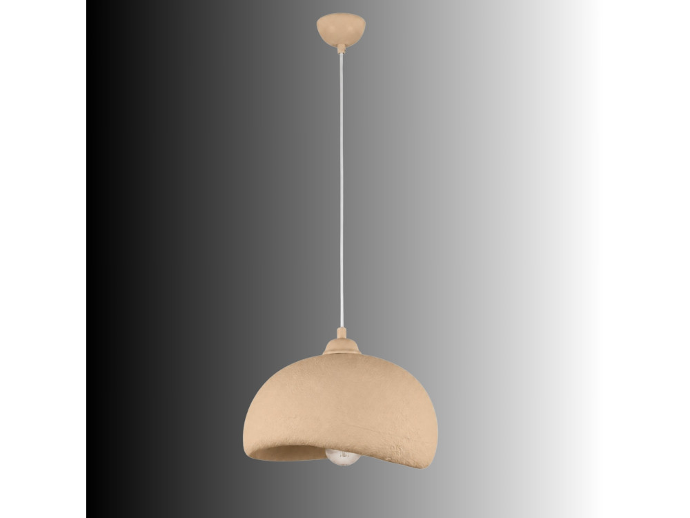 Candeeiro suspenso em metal «Beta» - 30 x 24 cm - Bege