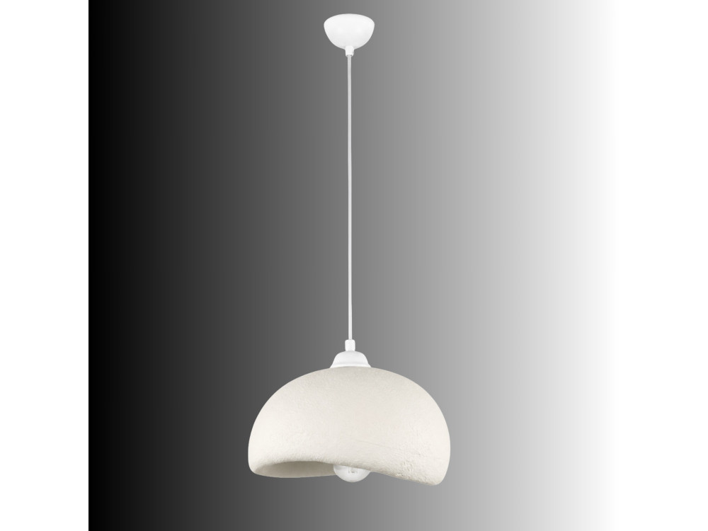Candeeiro suspenso em metal «Beta» - 30 x 24 cm - Branco