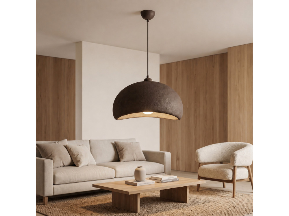 Candeeiro suspenso em metal «Beta» - 40 x 32 cm - Castanho