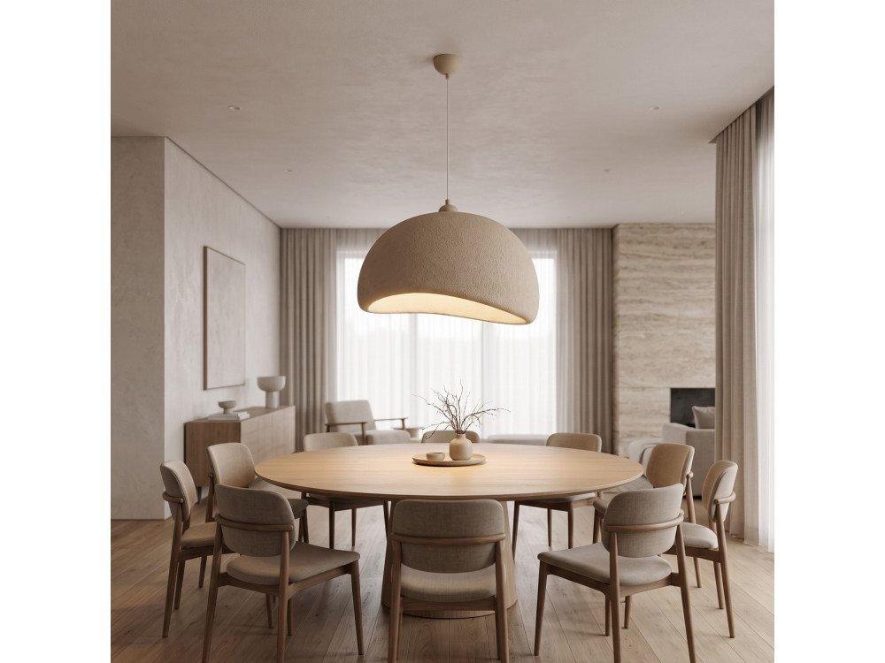 Candeeiro suspenso em metal «Beta» - 50 x 40 cm - Bege