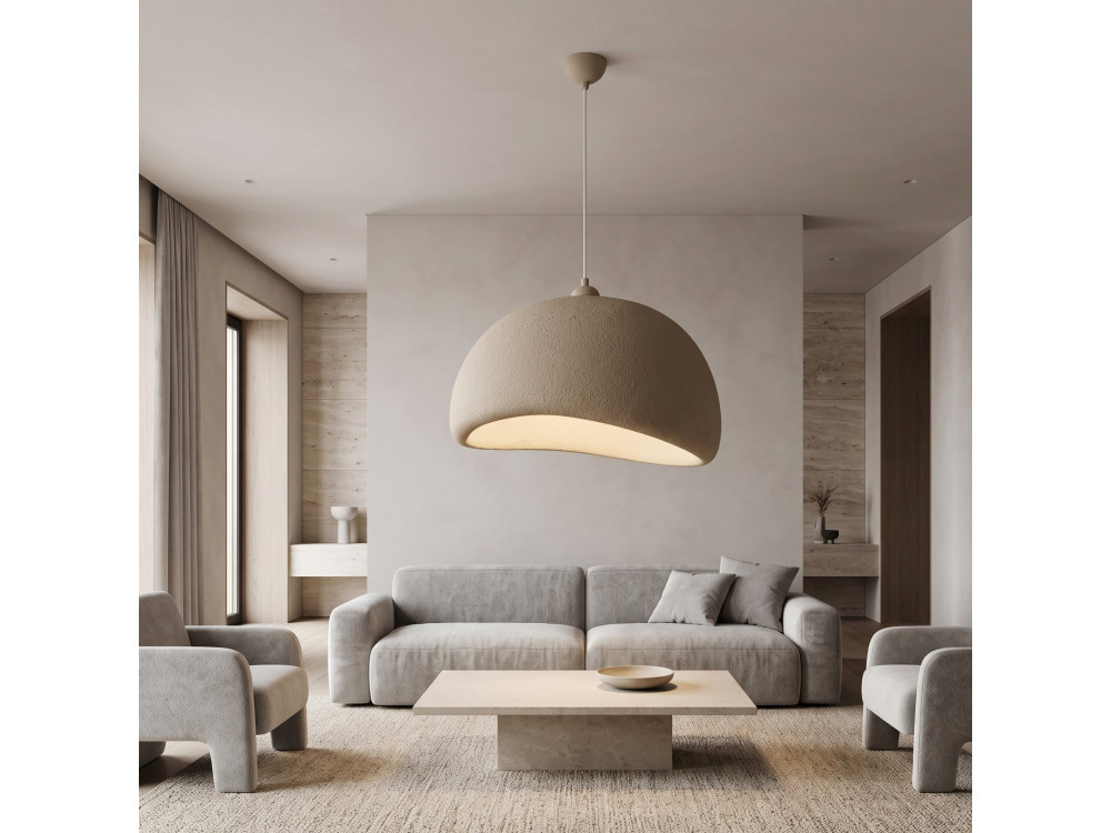 Candeeiro suspenso em metal «Beta» - 50 x 40 cm - Bege
