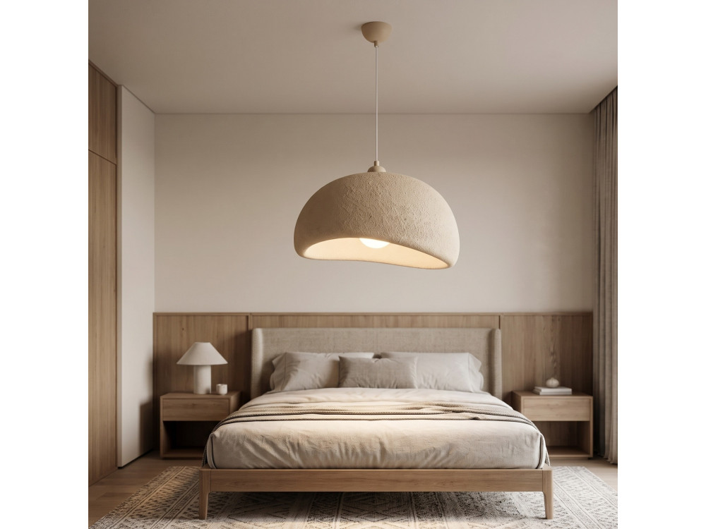 Candeeiro suspenso em metal «Beta» - 50 x 40 cm - Bege