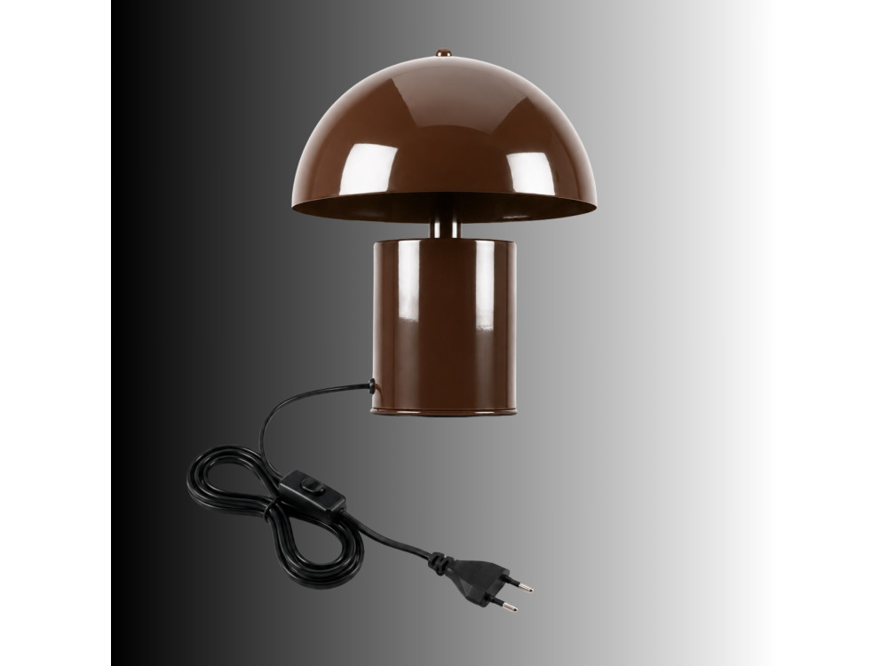 Candeeiro de mesa em metal «Pera» - 26 x 26 cm - Castanho