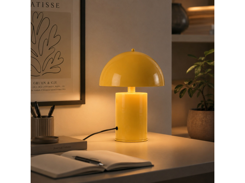 Candeeiro de mesa em metal «Pera» - 26 x 26 cm - Amarelo