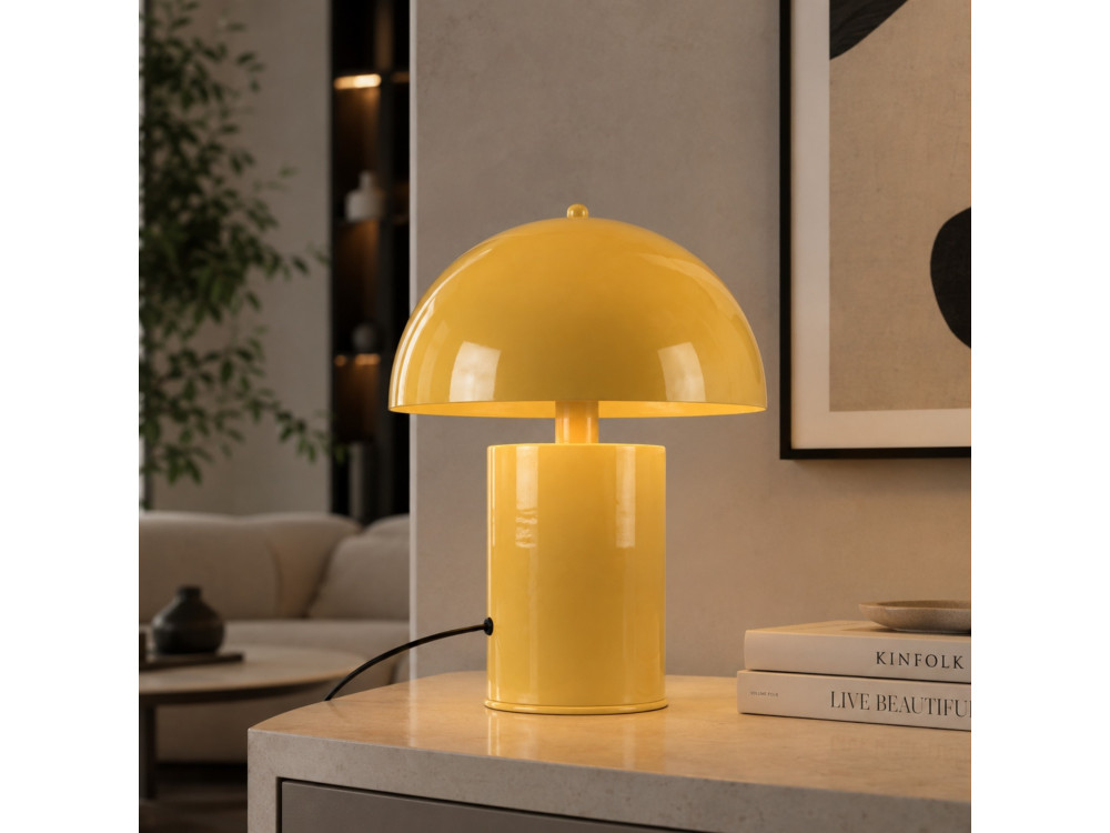Candeeiro de mesa em metal «Pera» - 26 x 26 cm - Amarelo