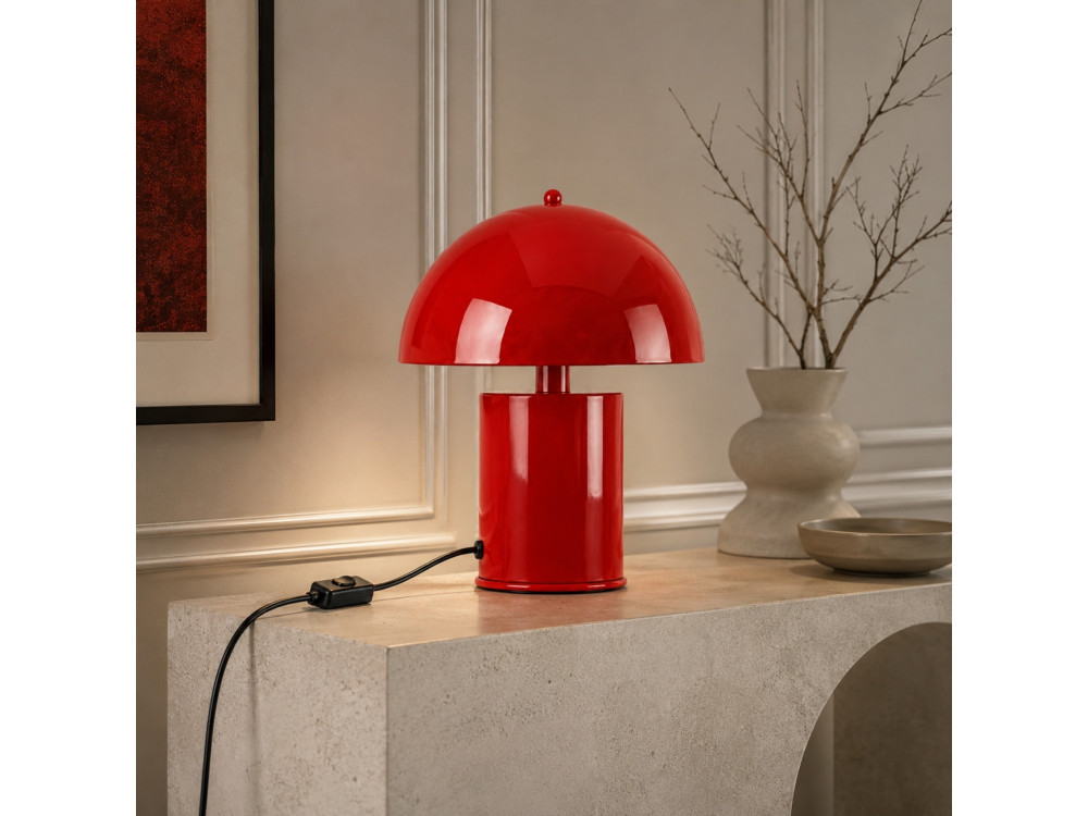 Candeeiro de mesa em metal «Pera» - 26 x 26 cm - Vermelho