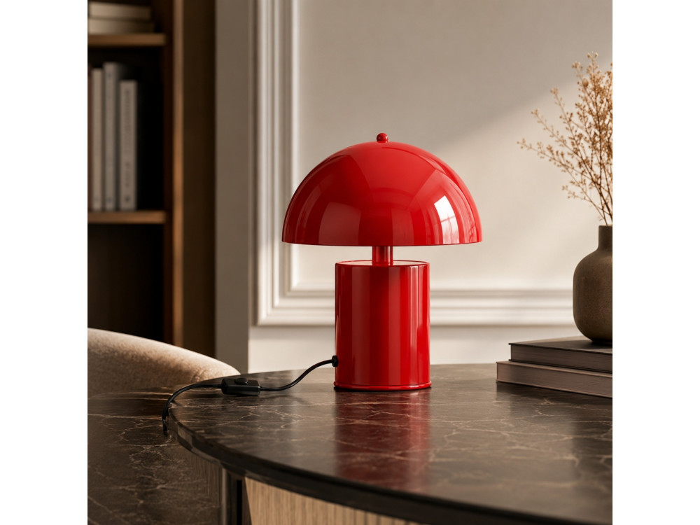 Candeeiro de mesa em metal «Pera» - 26 x 26 cm - Vermelho