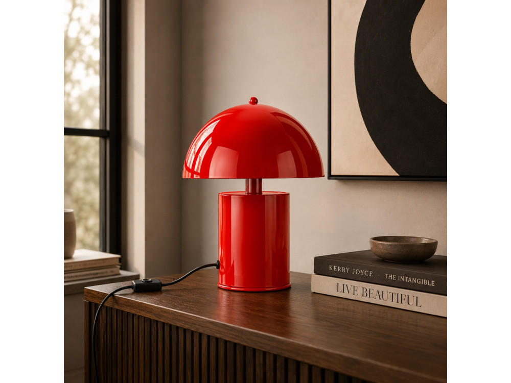 Candeeiro de mesa em metal «Pera» - 26 x 26 cm - Vermelho