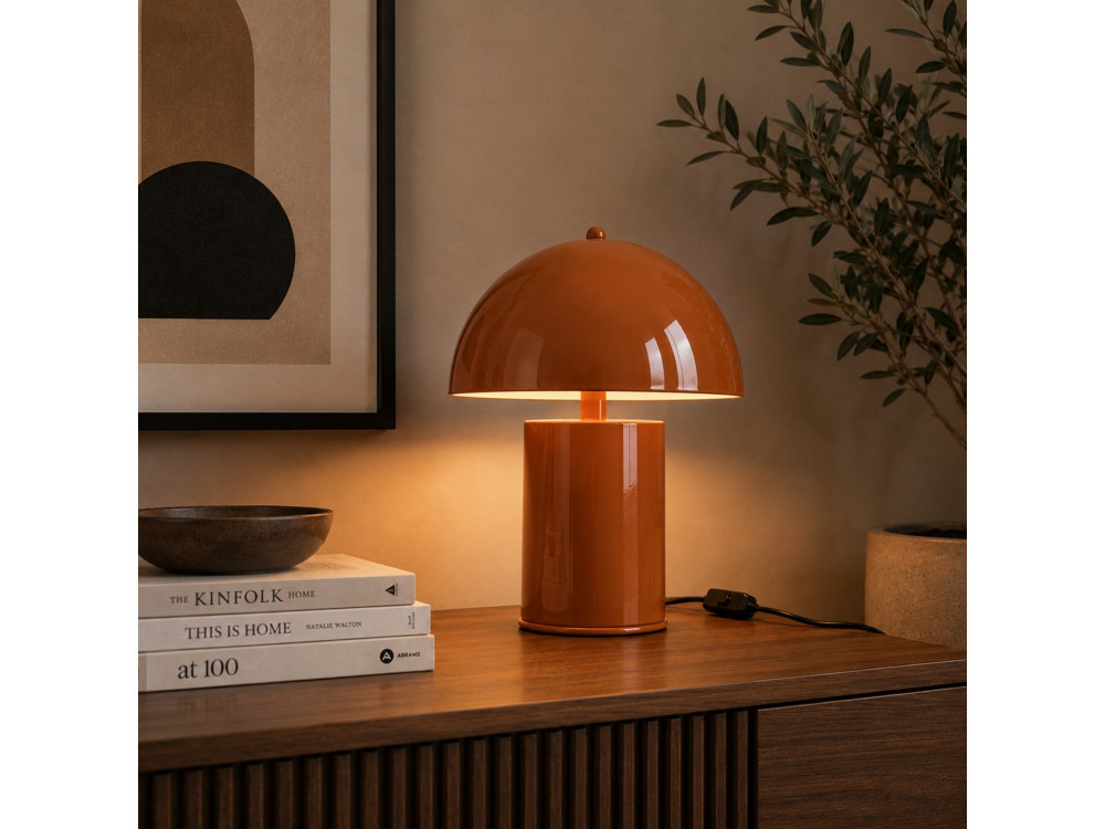 Candeeiro de mesa em metal «Pera» - 26 x 26 cm - Laranja