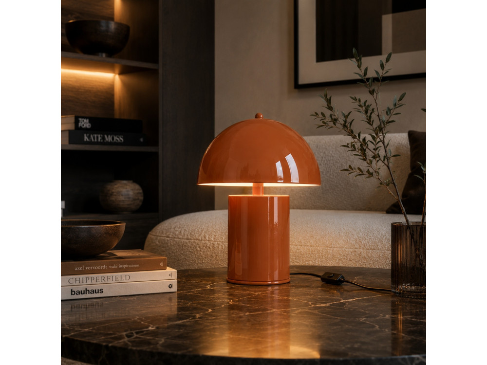 Candeeiro de mesa em metal «Pera» - 26 x 26 cm - Laranja