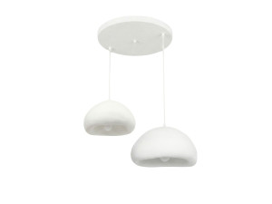 Candelabro de metal «Loval» - 70 x 40 cm - Branco