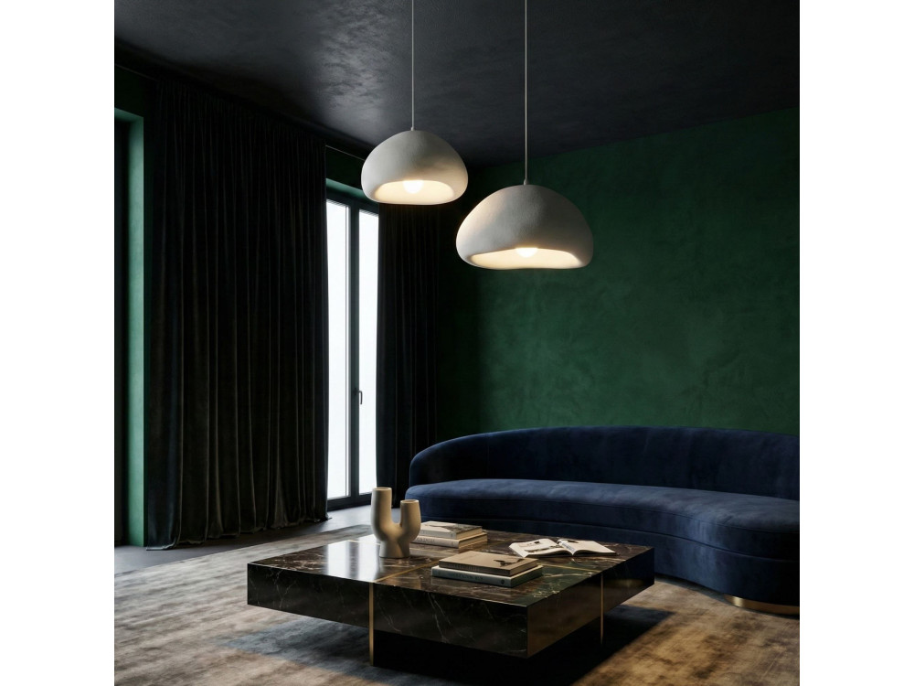 Candelabro de metal «Loval» - 70 x 40 cm - Branco