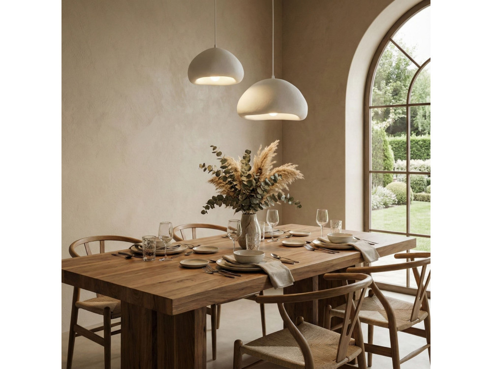 Candelabro de metal «Loval» - 70 x 40 cm - Branco