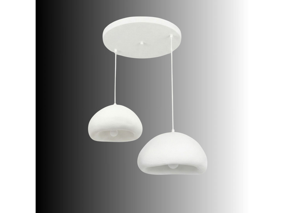 Candelabro de metal «Loval» - 70 x 40 cm - Branco