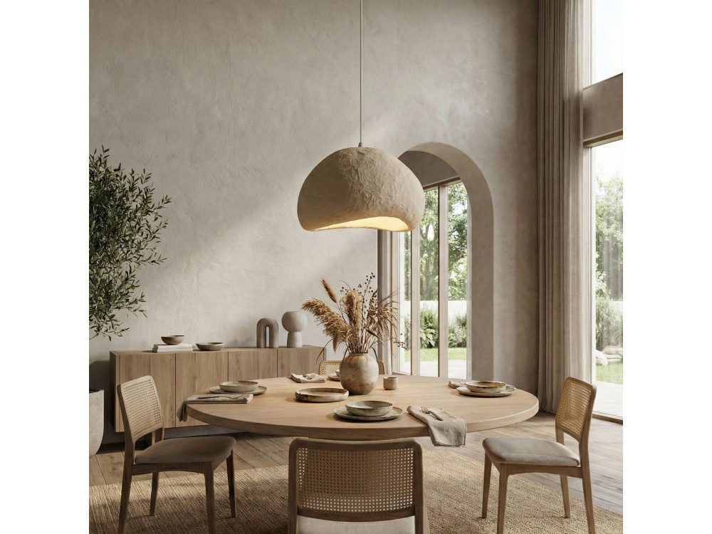 Candeeiro suspenso em metal «Loval» - 50 x 44 cm - Bege