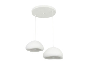 Candelabro de metal «Loval» - 74 x 40 cm - Branco
