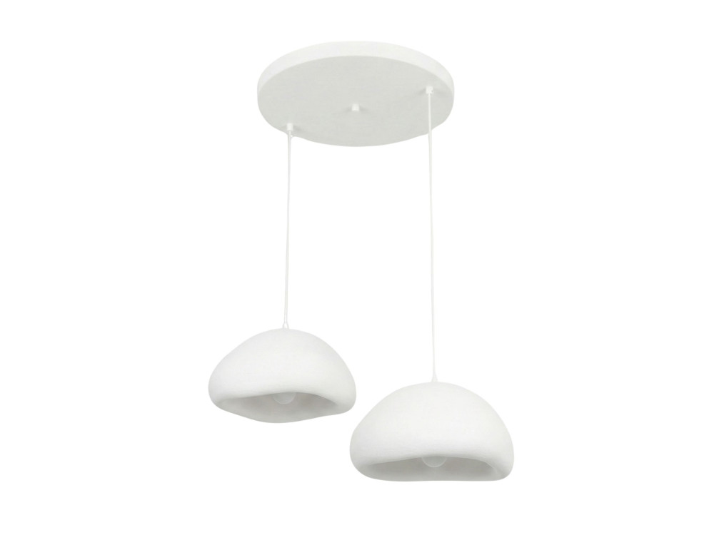 Candelabro de metal «Loval» - 74 x 40 cm - Branco