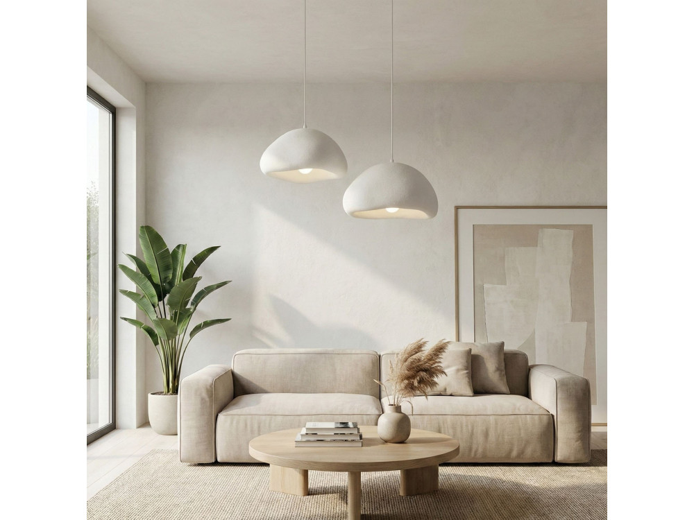 Candelabro de metal «Loval» - 74 x 40 cm - Branco