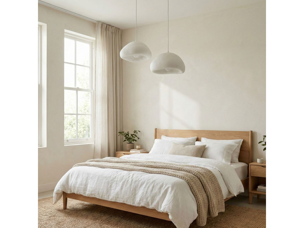 Candelabro de metal «Loval» - 74 x 40 cm - Branco