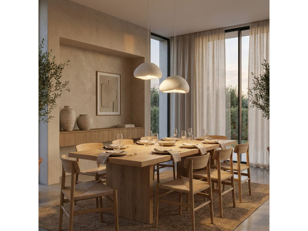 Candelabro de metal «Loval» - 74 x 40 cm - Branco