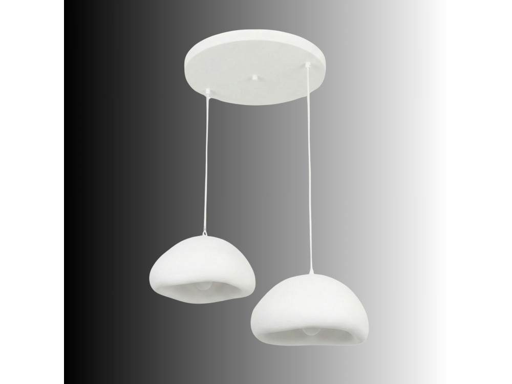 Candelabro de metal «Loval» - 74 x 40 cm - Branco