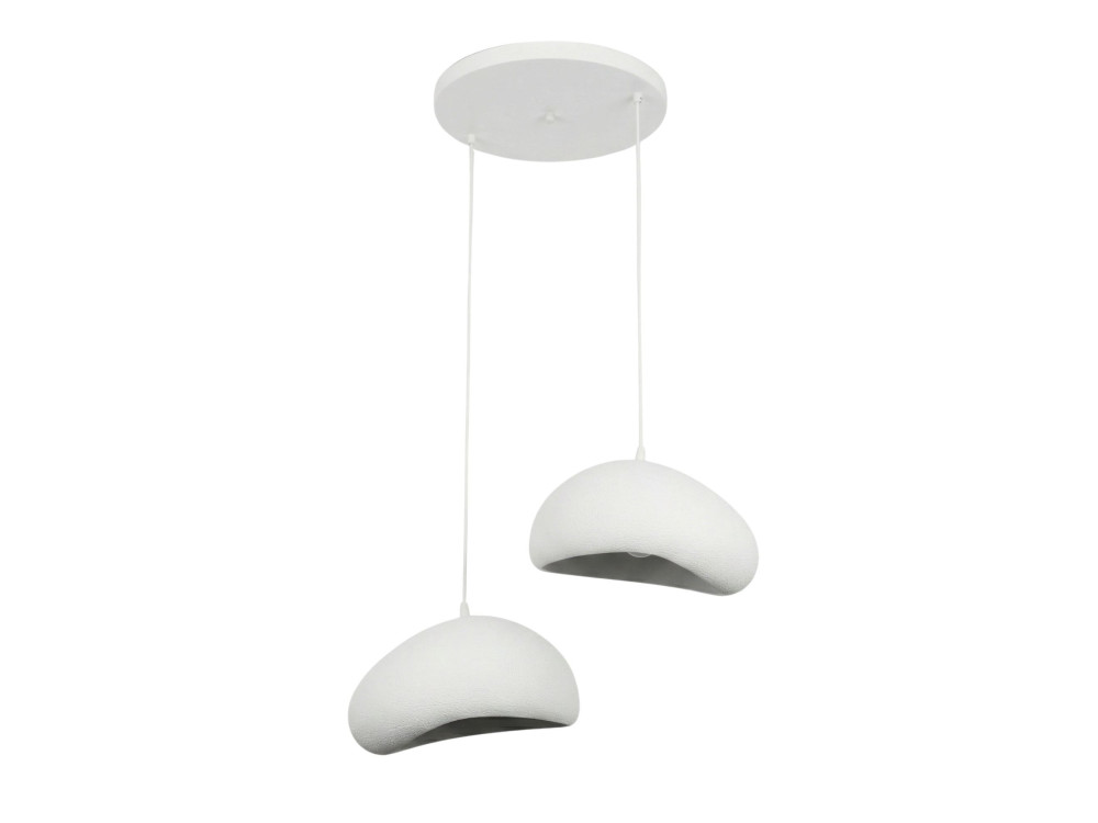 Candelabro de metal «Loval» - 45 x 27 cm - Branco