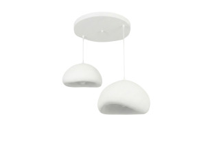 Candelabro de metal «Loval» - 89 x 44 cm - Branco