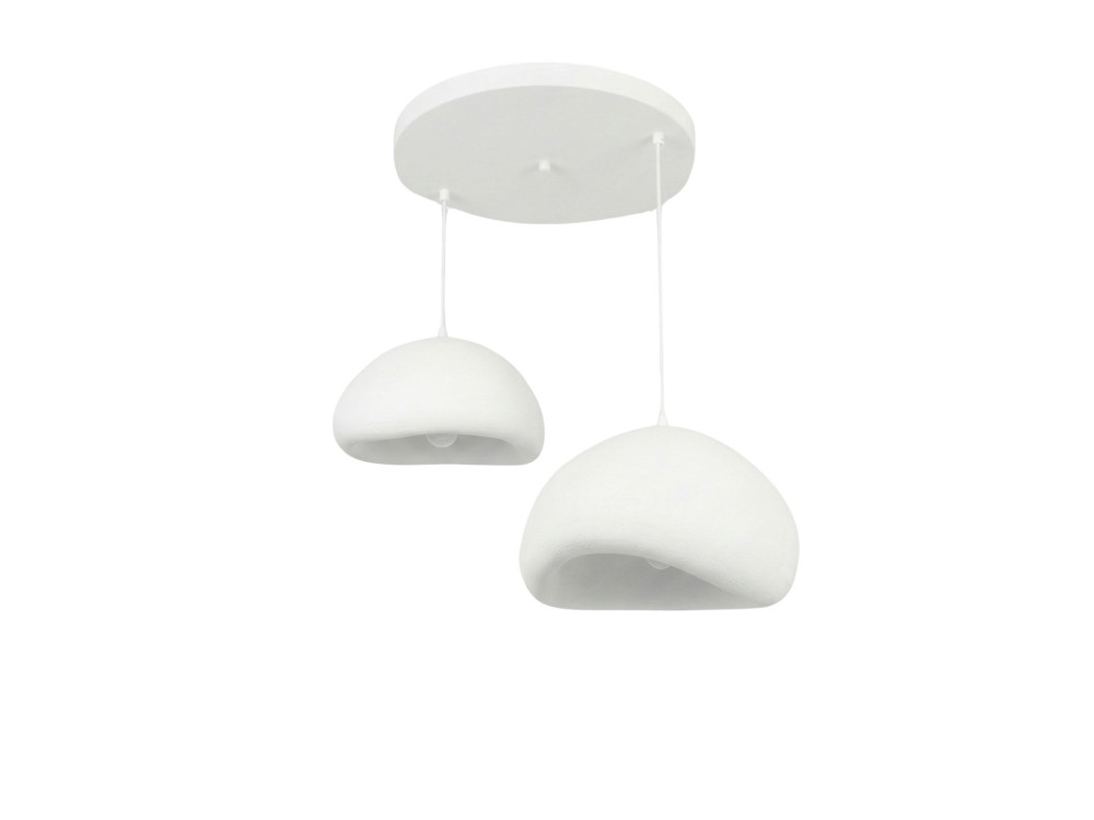 Candelabro de metal «Loval» - 89 x 44 cm - Branco