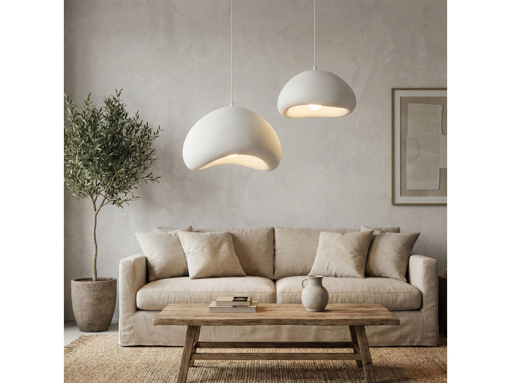 Candelabro de metal «Loval» - 89 x 44 cm - Branco