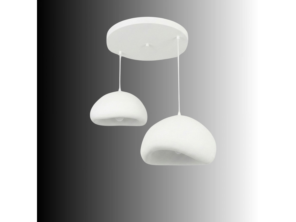 Candelabro de metal «Loval» - 89 x 44 cm - Branco