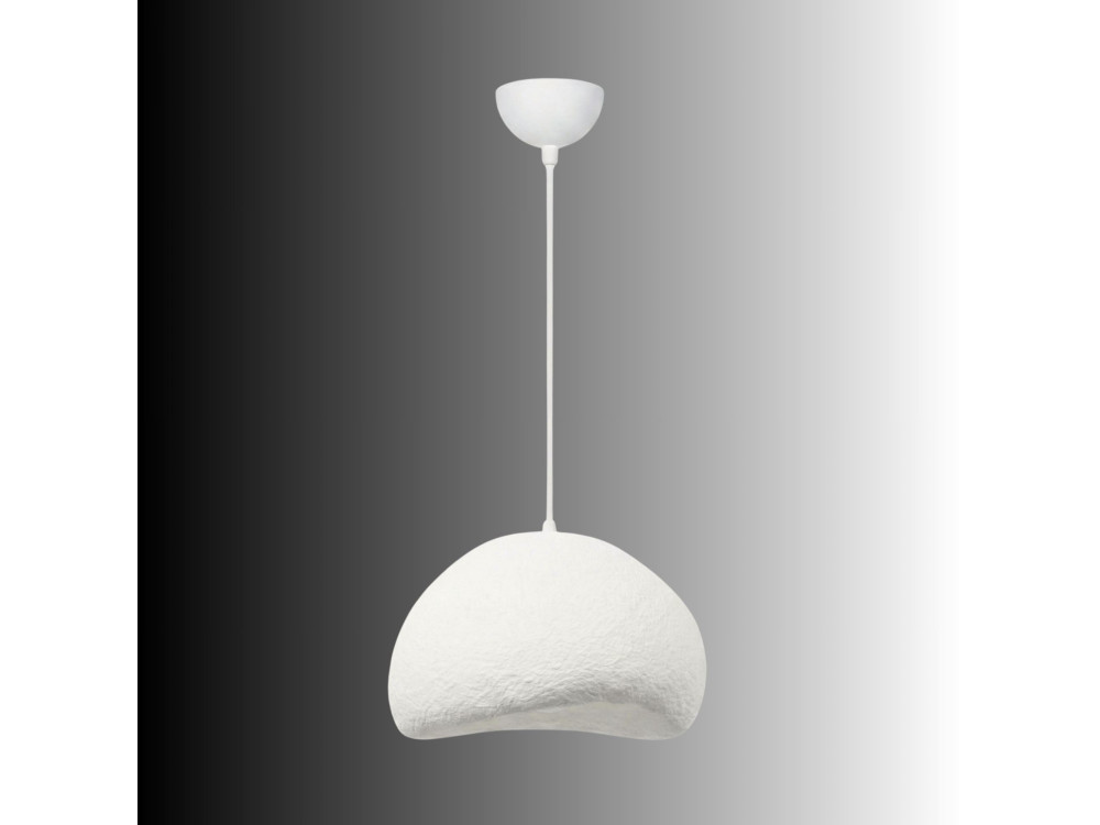 Candeeiro suspenso em metal «Loval» - 50 x 44 cm - Branco
