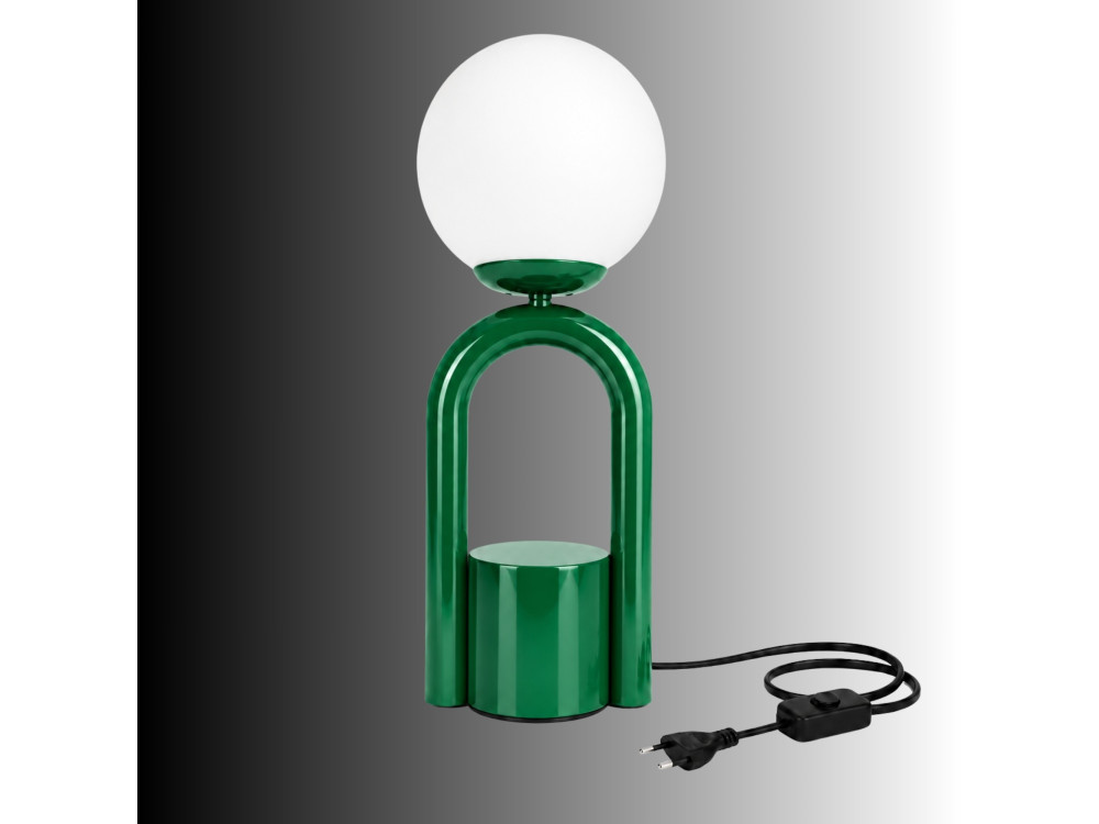 Candeeiro de mesa em metal «Loop» - 15 x 15 cm - Verde escuro