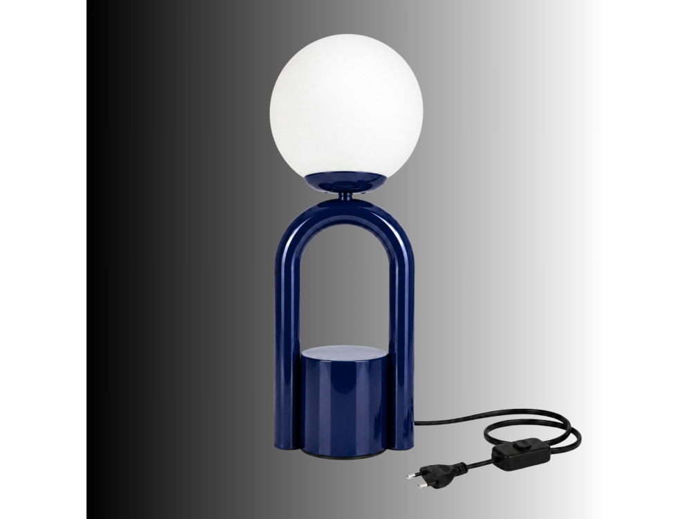 Candeeiro de mesa em metal «Loop» - 15 x 15 cm - Azul