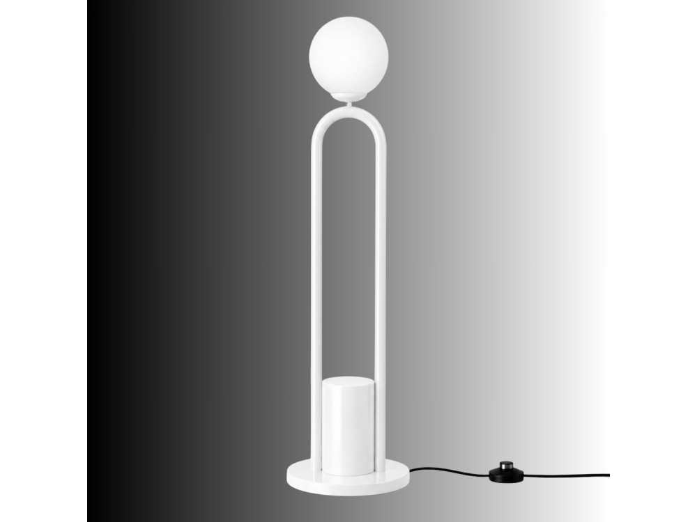 Candeeiro de pé em metal «Loop» - 30 x 30 cm - Branco