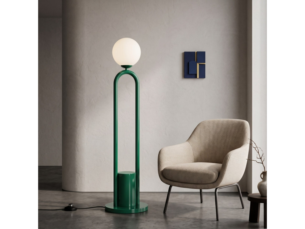 Candeeiro de pé em metal «Loop» - 30 x 30 cm - Verde