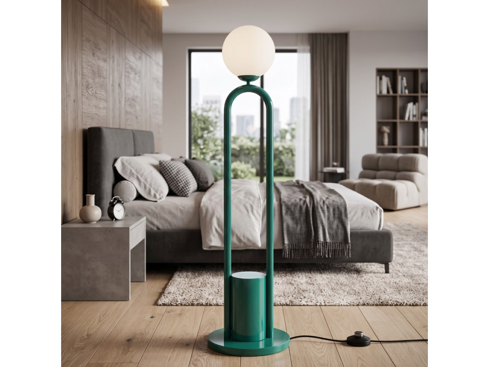 Candeeiro de pé em metal «Loop» - 30 x 30 cm - Verde