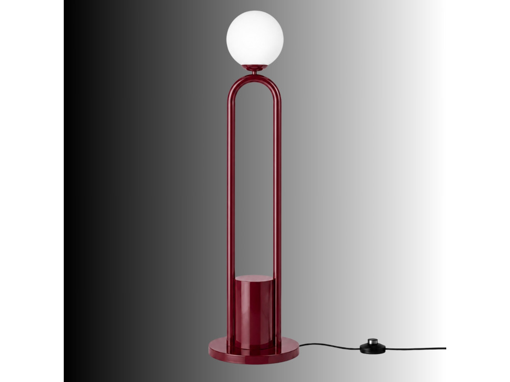 Candeeiro de pé em metal «Loop» - 30 x 30 cm - Vermelho