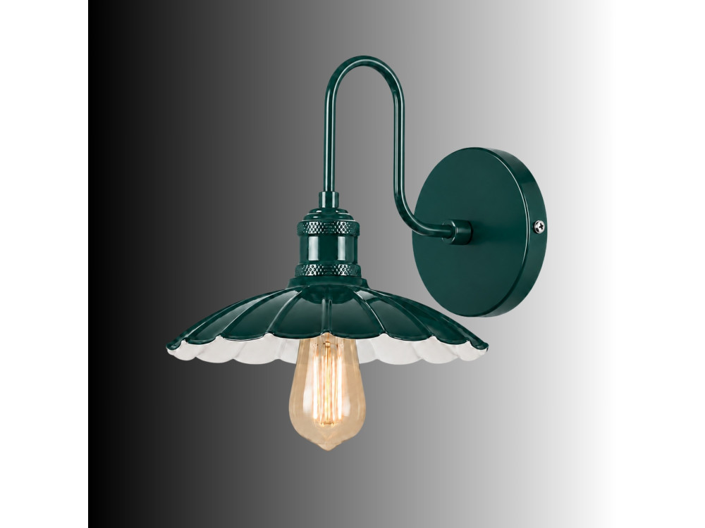 Candeeiro de parede em metal «Vola» - 25 x 30 cm - Verde