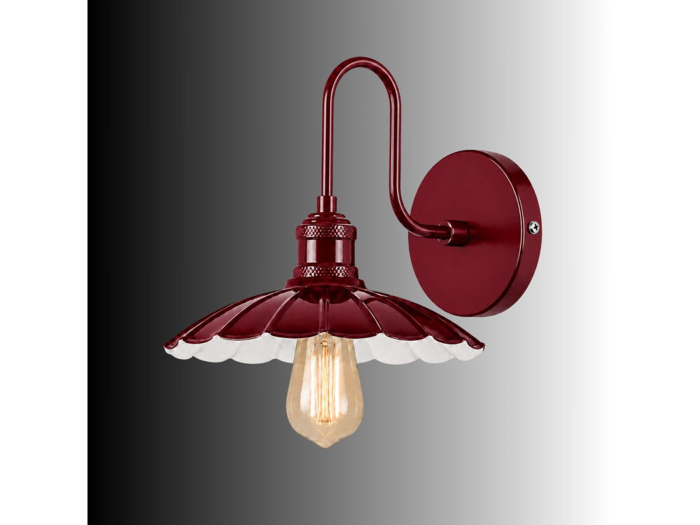 Candeeiro de parede em metal «Volan» - 25 x 30 cm - Vermelho